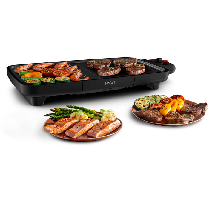 Tefal Plancha Booster Elektro-Plancha 2200 W, 2 Kochzonen, einstellbares Thermostat, grosse Kochfläc