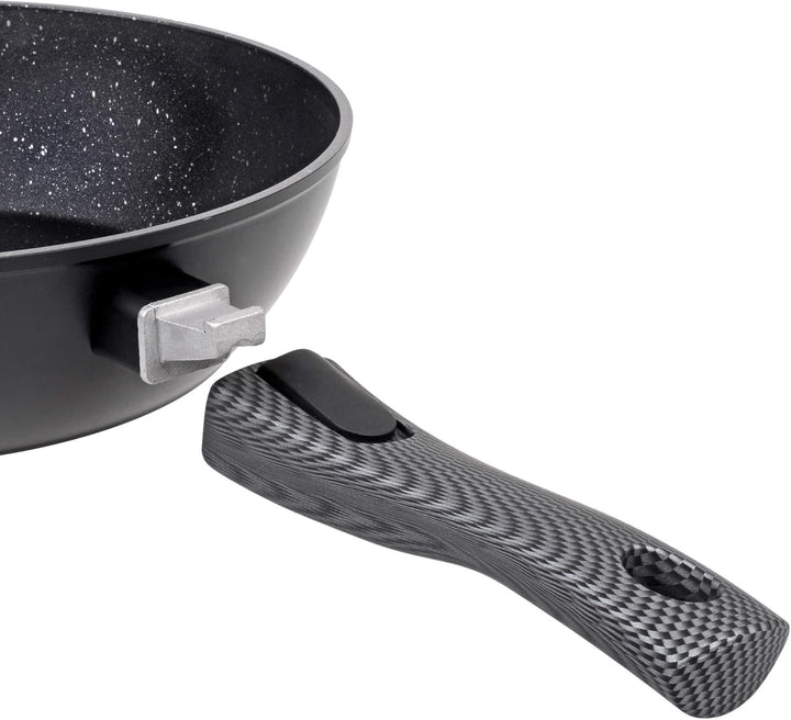 GRÄWE Pfanne Aluminium 28 cm, mit abnehmbarem Griff inkl. Pfannenwender inkl. Wender, ohne Deckel, i