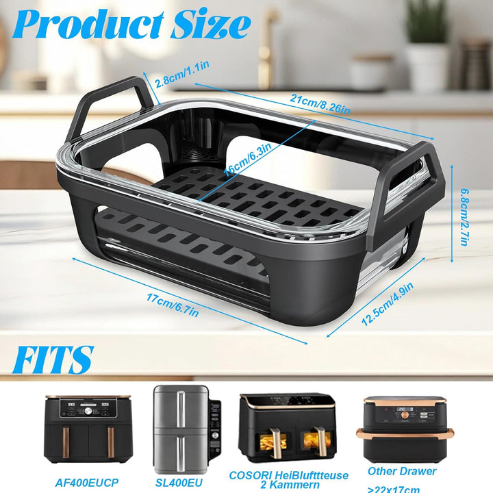 Auflaufform Airfryer für Ninja Heissluftfritteuse AF400EU/DZ400EU/AF500EU/COSORI Heissluftfritteuse