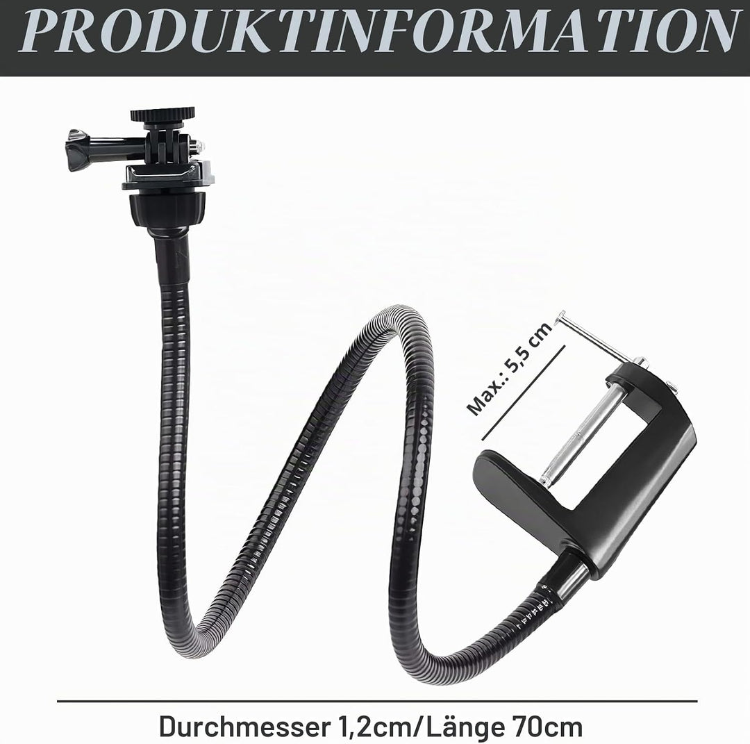 Webcam Stand, 66cm Verstellbarer Schwanenhals Webcam-Ständer, Schreibtisch-Klemmhalterung, für Logit