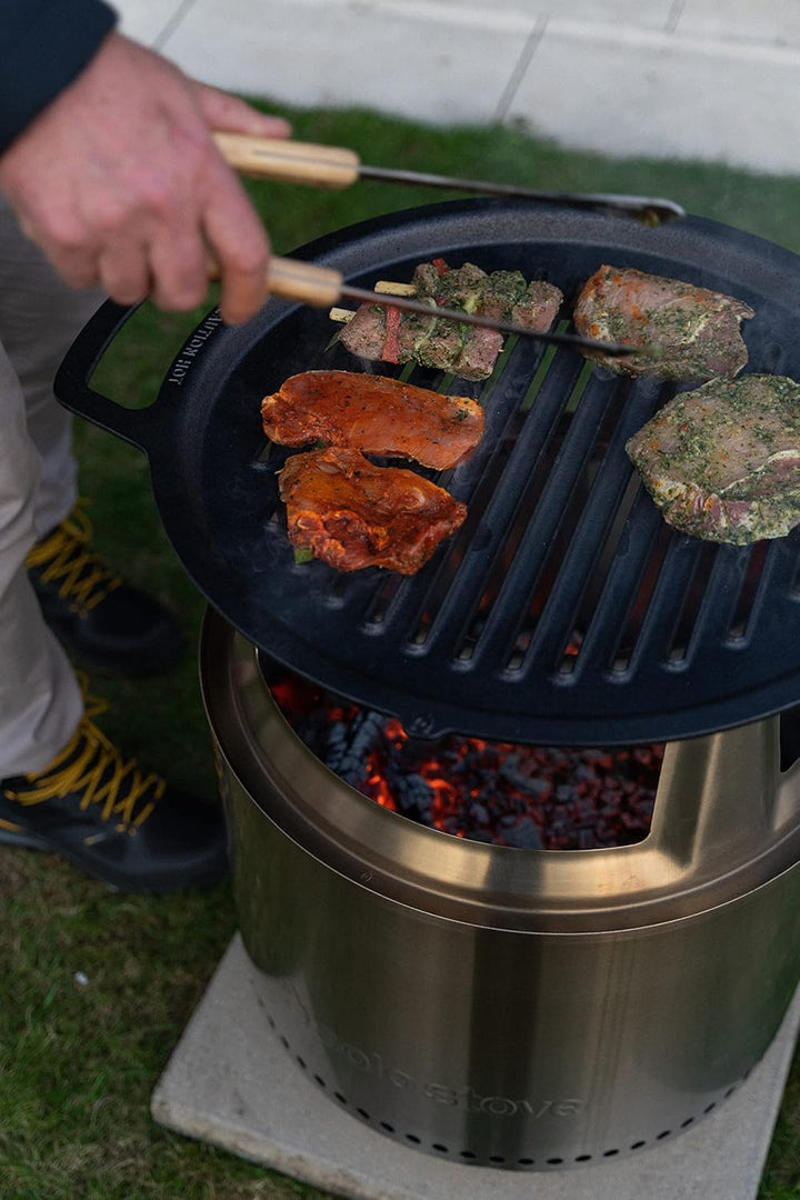 Solo Stove Yukon Grillrost mit Aufsatz, Gusseisen-Grillrost mit Edelstahlaufsatz - Erhöhung von 20,3