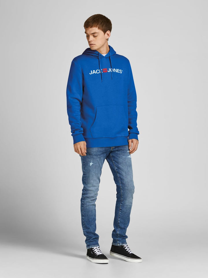 JACK & JONES Male Kapuzenpullover Logo Kapuzenpullover S Blau (Classic Blue/Reg Fit), S Blau (Classi