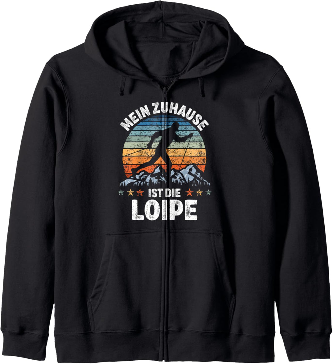 Mein Zuhause ist die Loipe Spruch Langläufer Langlauf Kapuzenjacke
