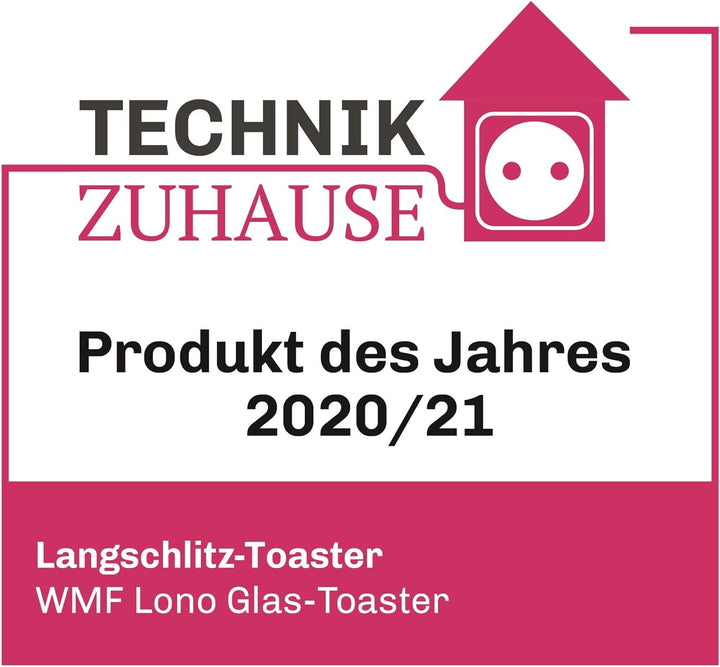 WMF Lono Toaster Glas mit Brötchenaufsatz, 2 Scheiben, XXL, motorisierte Toastaufnahme, Aufwärm-Funk