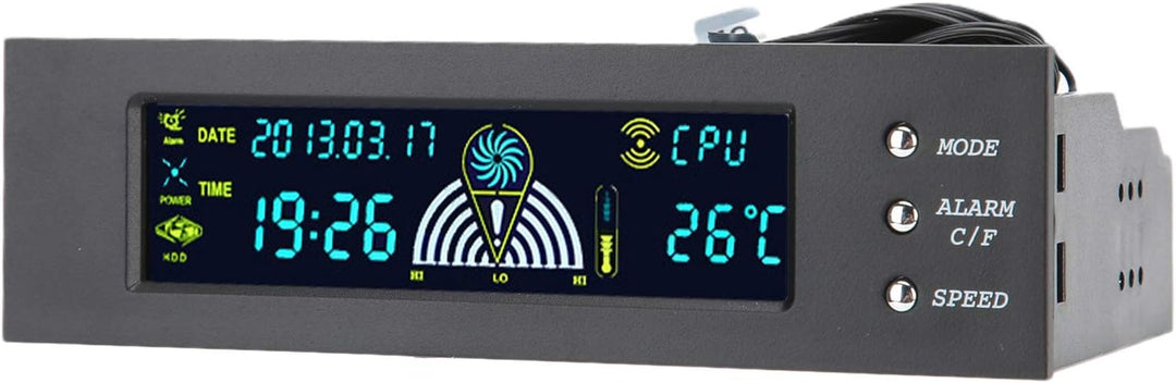 5,25-Zoll-STW?5023-LCD-Display-Lüftergeschwindigkeitsregler für Computer mit CPU/HDD/SYS-Temperaturr