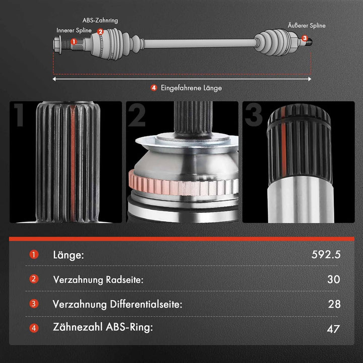 Frankberg 2x Antriebswelle Vorderachse Kompatibel mit L200/Triton KAT KBT 2.5L 2006-2015 Replace# 38