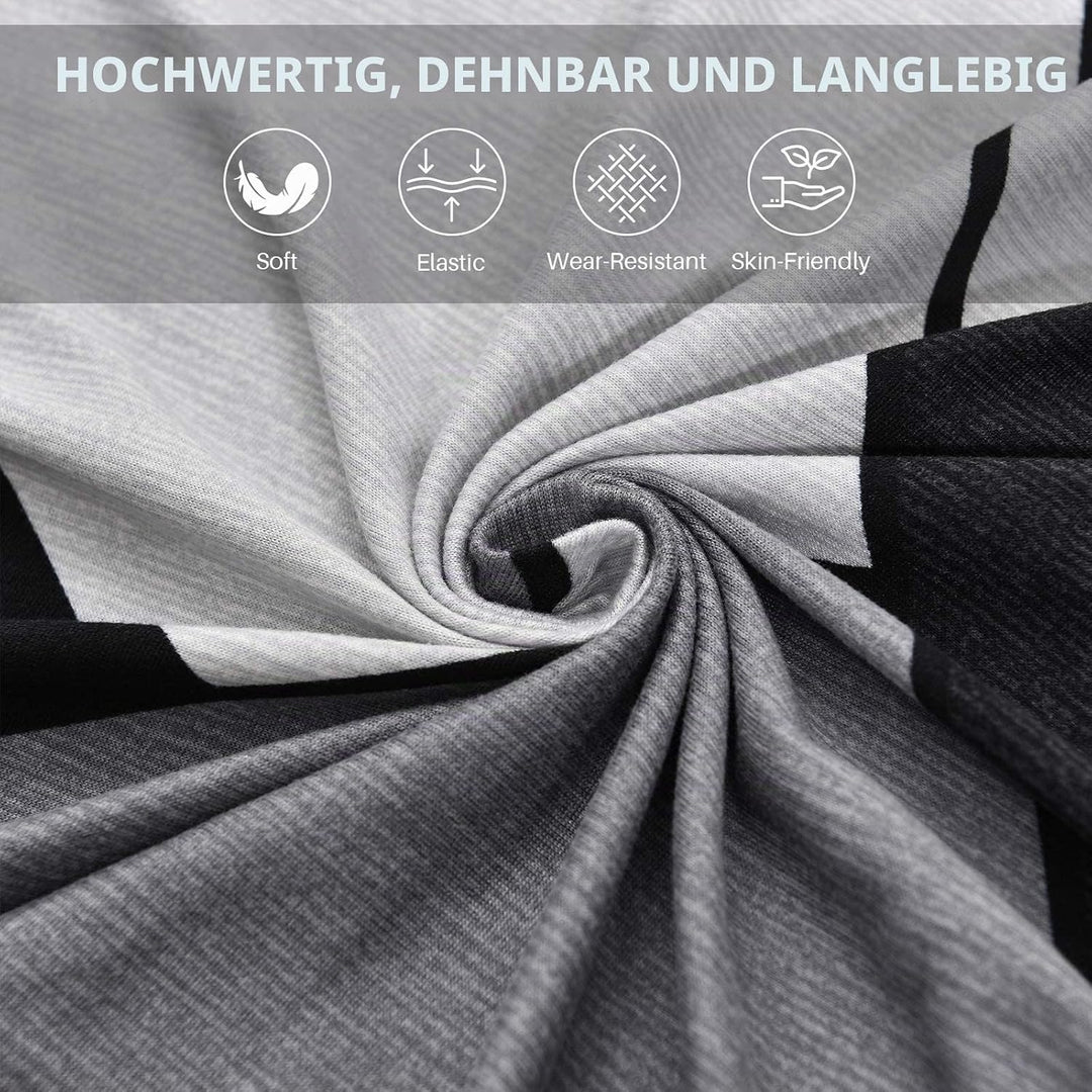 ShowyLive Sofa Überzug Couch Überzug 2er Set für Ecksofa L-Form Sofabezug 3 Sitzer+3 Sitzer, mit 4 S