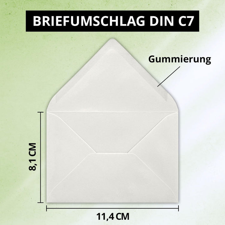 500x kleine Umschläge in Hellgrau DIN C7 8,1 x 11,4 cm mit Spitzklappe und Nassklebung in 80 g/m² -