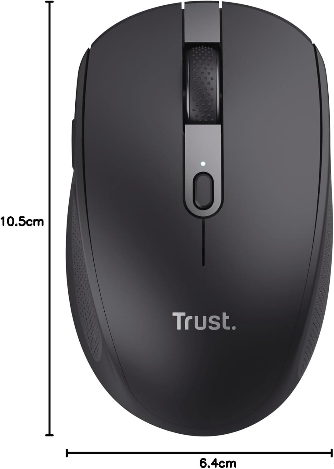 Trust Ozaa Leise Kabellose Maus Bluetooth + 2.4GHz, Schwarz | Kompakte Mehrgeräte Funkmaus, 60% Recy