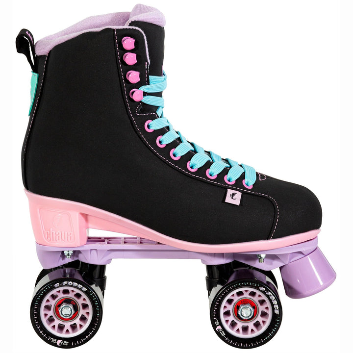 Chaya Roller Skates Melrose Black Pink für Damen in Schwarz/Lila, 61mm/78A Rollen, ABEC 7 Kugellager