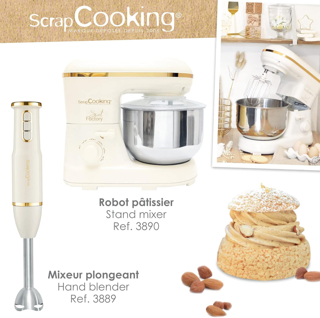 SCRAP COOKING Stabmixer, multifunktional, 3-in-1: Standmixer, Schneebesen & elektrischer Zerkleinere