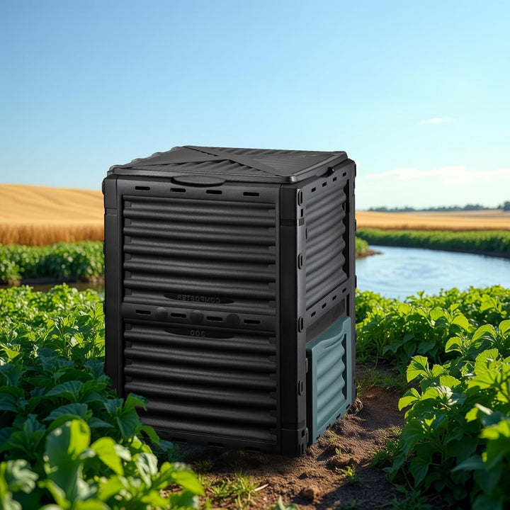 Wiltec Gartenkomposter 300 Liter 61 x 61 x 82 cm, Komposter aus Kunststoff für Bio- und Garten-Abfäl
