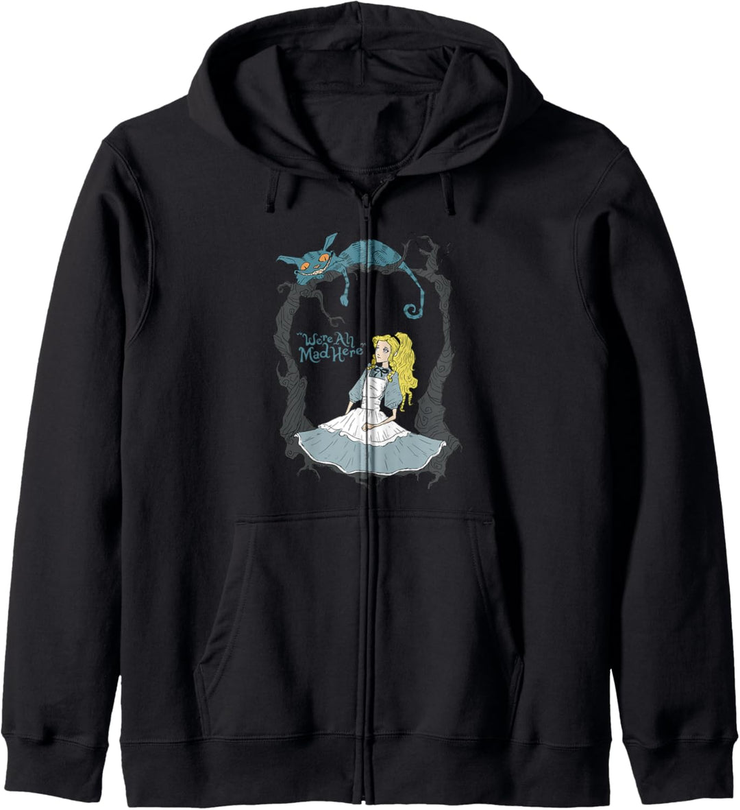 Alice In Wonderland Cheshire Grinning Cat We're All Mad Here Kapuzenjacke