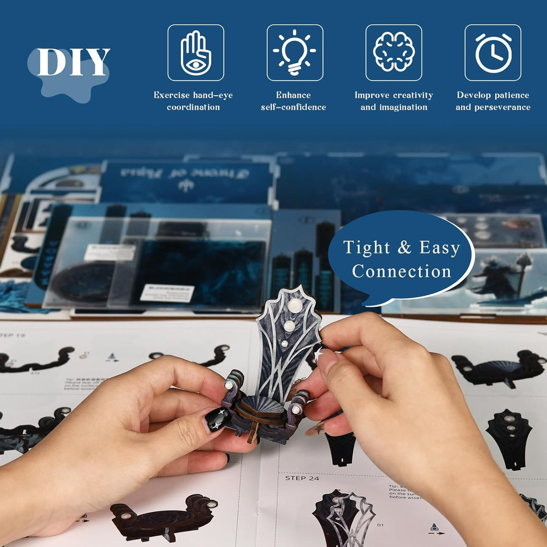 Book Nook Kit – DIY Puppenhaus Häuser, Miniatur Haus Selber Bauen für Erwachsene, 3D-Holzpuzzle & Bu