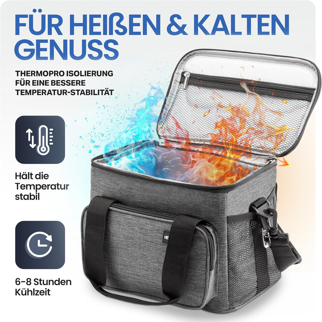 HELDENWERK Kühltasche klein & faltbar 10L, Isolierte Thermo Lunchtasche für Essen & Getränke, wasser