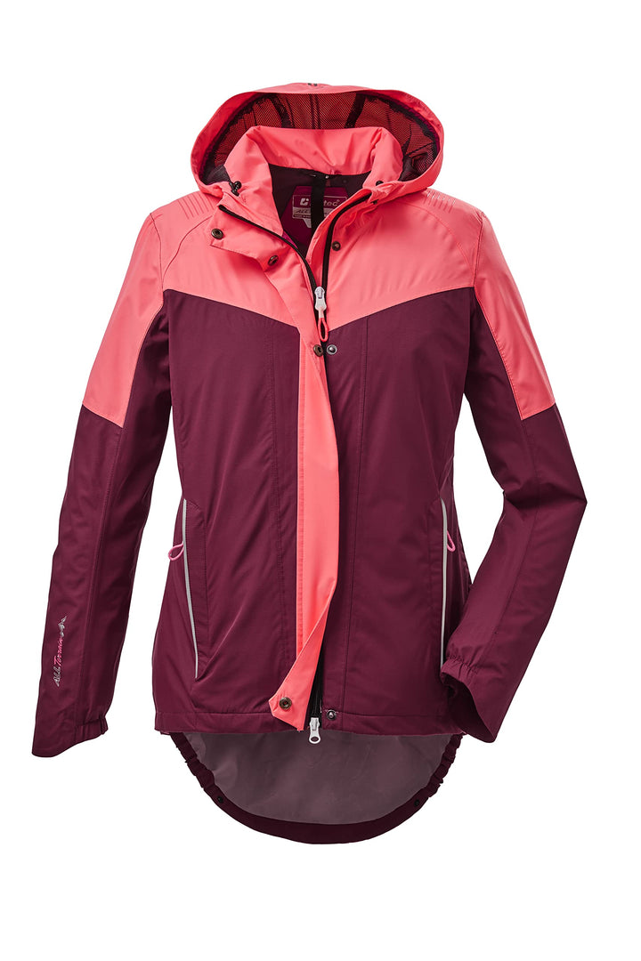 Killtec Damen Kos 27 Wmn Jckt Funktionsjacke mit Kapuze und Spritzschutz, packbar, wasserdicht, dunk