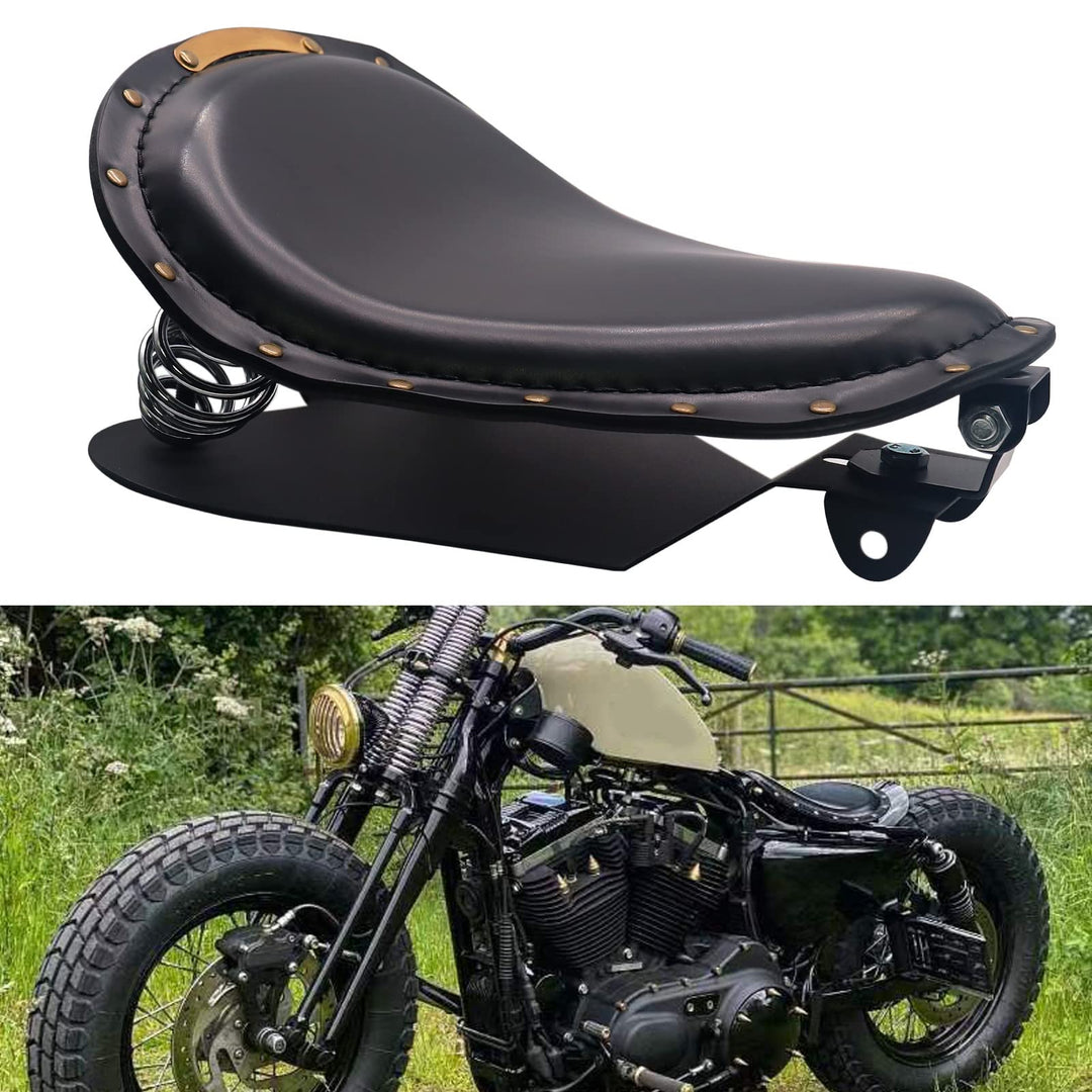 BREDUXSER Motorrad Bobber Sitz, Motorrad Solo Sitz Mit Federhalterung Grundplatte Für Sportster Acht