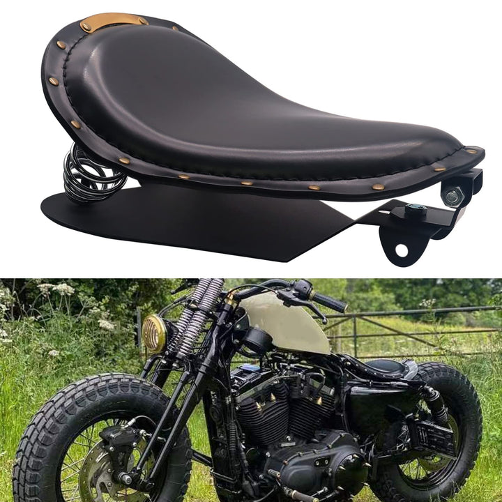 BREDUXSER Motorrad Bobber Sitz, Motorrad Solo Sitz Mit Federhalterung Grundplatte Für Sportster Acht