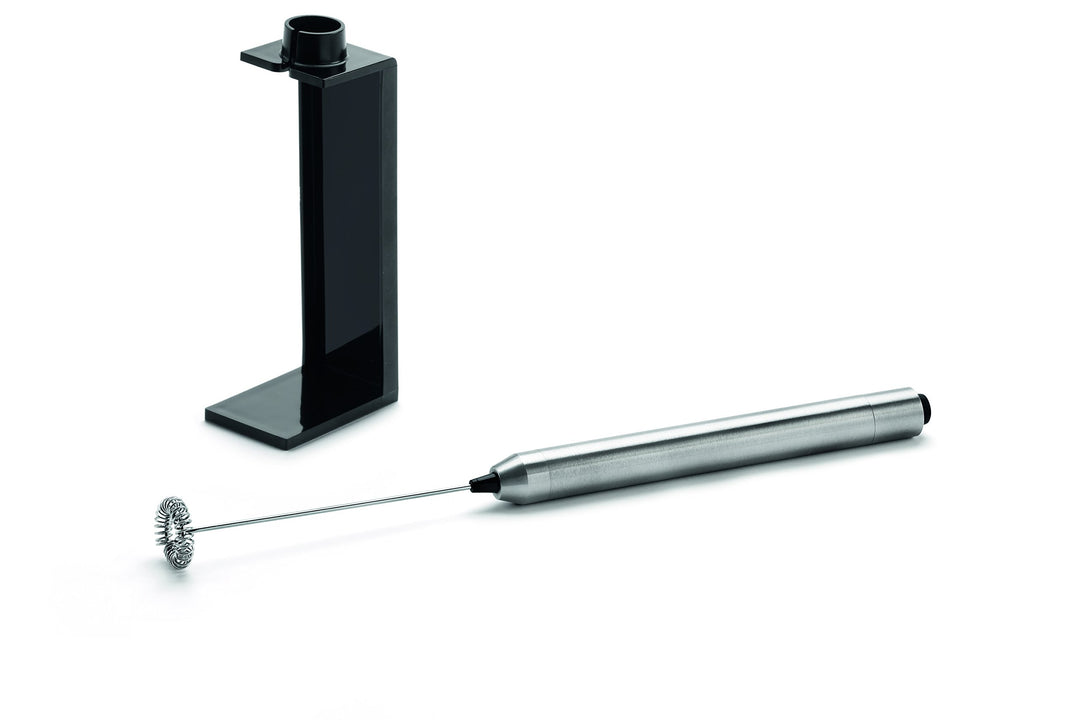 Weis Milchaufschäumer elektrisch mit Ständer Edelstahl/Silikon Silber, Masse: 2,5cm x 2,5cm x 25cm,