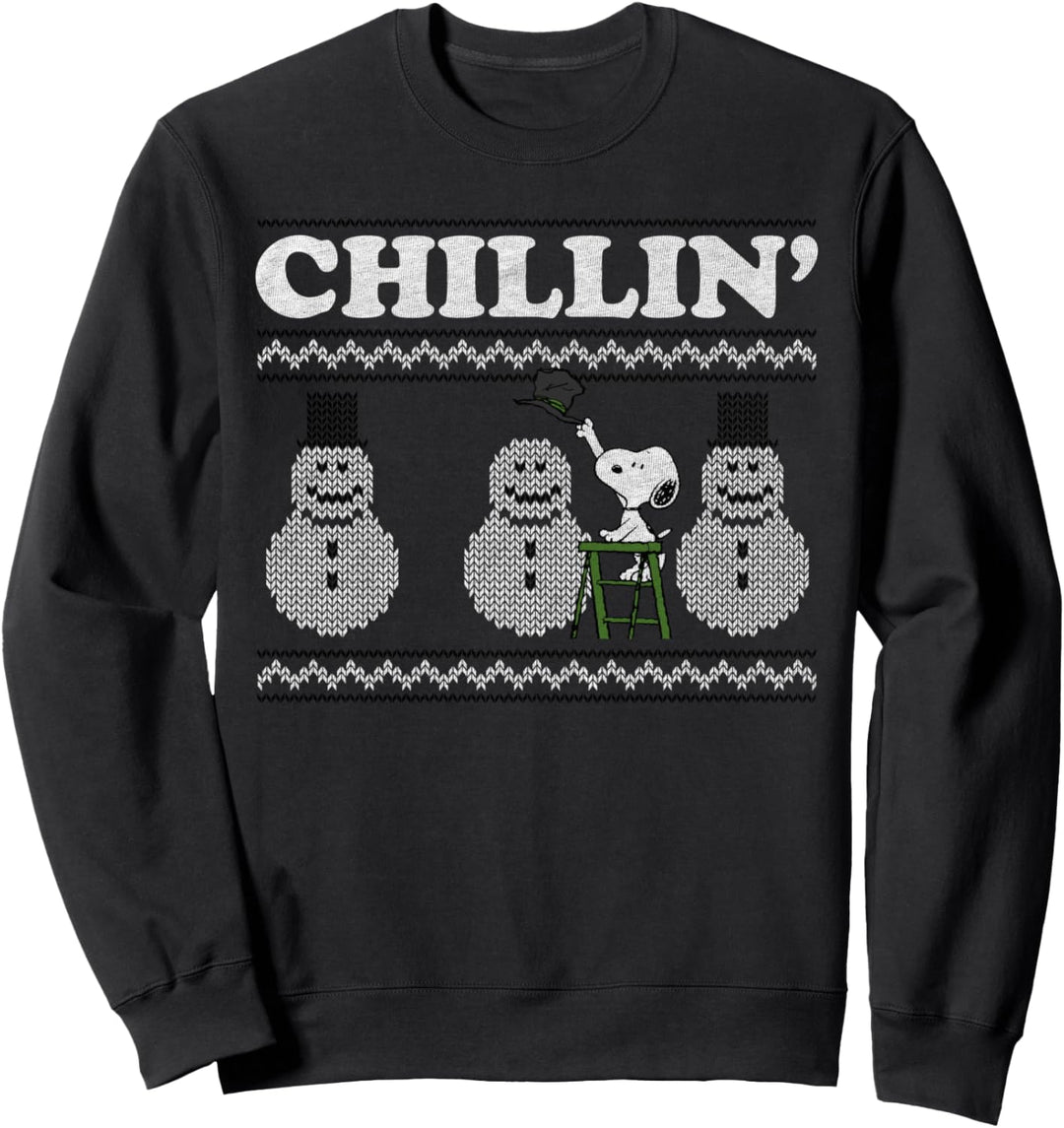 Peanuts Weihnachten Snoopy Chillen Schneemann Sweatshirt