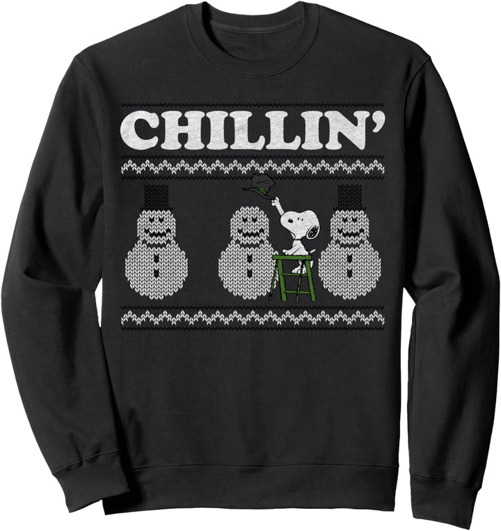 Peanuts Weihnachten Snoopy Chillen Schneemann Sweatshirt