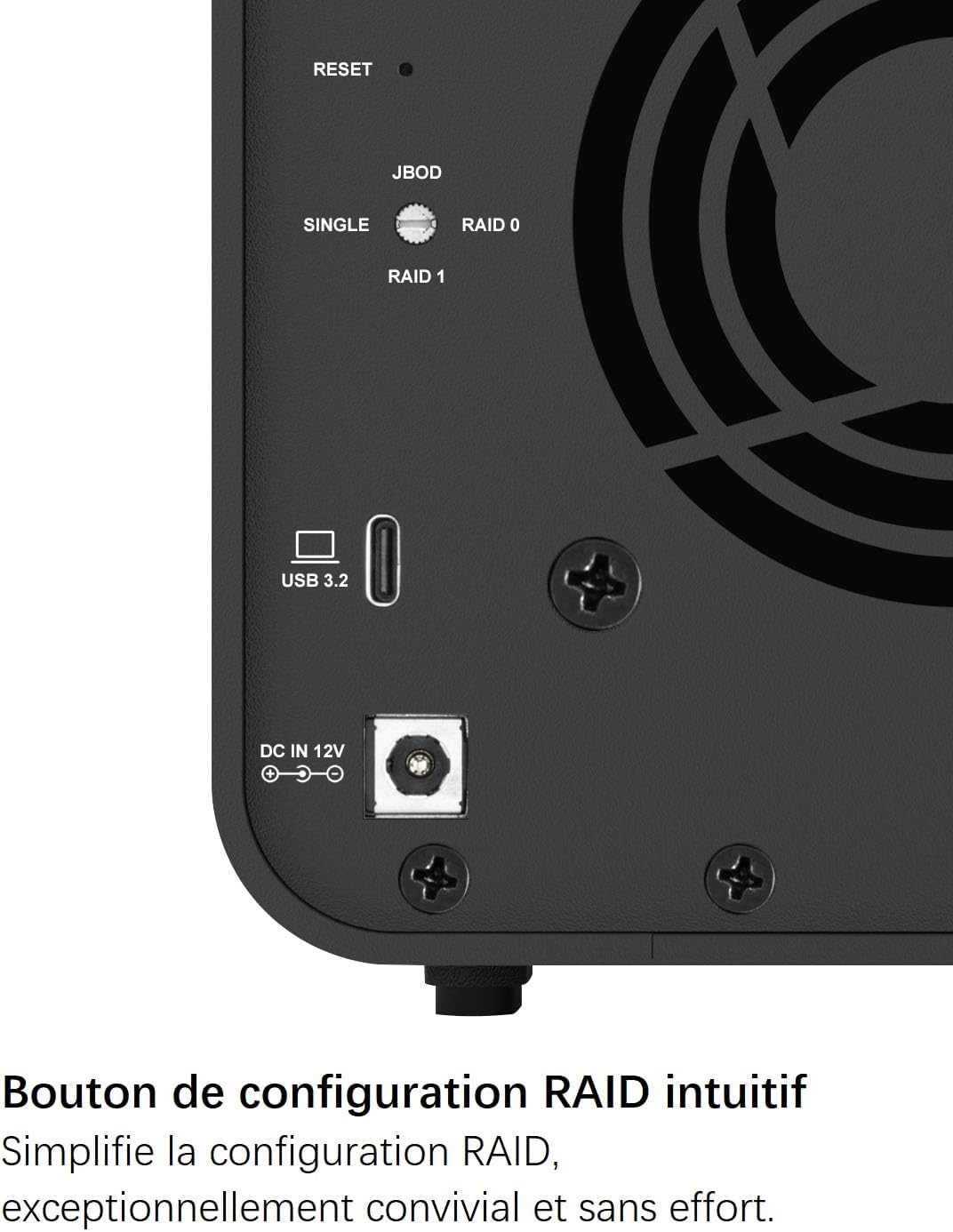 TERRAMASTER D2-320 USB 3.2(Gen2) 10Gbps-Speicher Externes Festplattengehäuse Support RAID 0/1/Single
