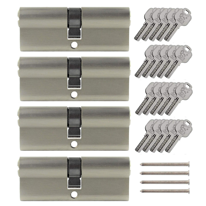 LÖWEN 80 mm 4x Zylinderschloss 40/40 Doppelzylinder gleichschliessend Massive Schliesszylinder inkl.