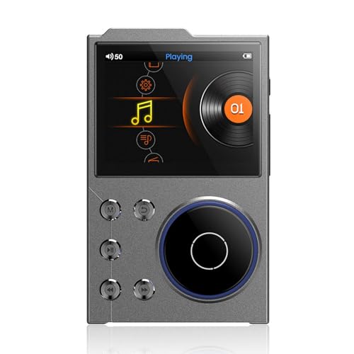 HiFi-MP3-Player mit Bluetooth, Verlustfreier DSD-hochauflösender Digitaler Audio-Musik-Player, Tragb