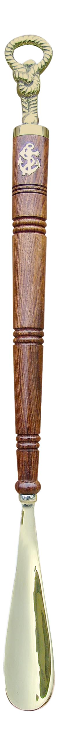 Schuhanzieher Schuhlöffel Messing/ Holz 62 cm lang