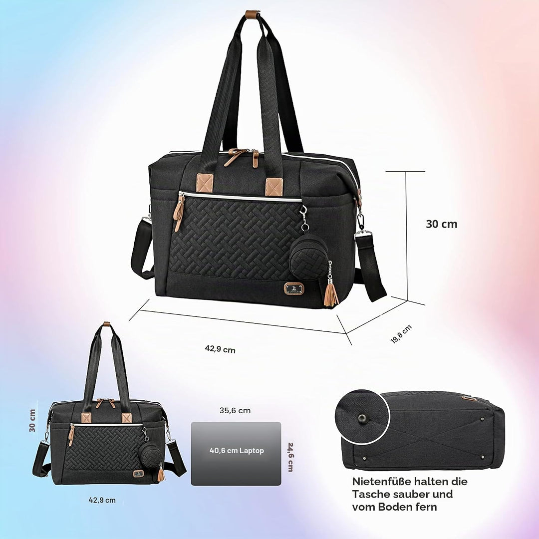 Dikaslon Wickeltasche mit Schnullertasche und Wickelunterlage, Grosse Reisewindeltasche für Mama und
