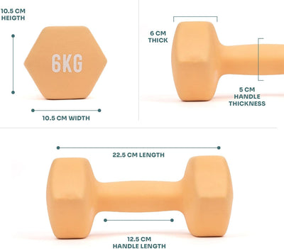 Myga Hex-Hanteln – Paar Neopren-Hanteln aus Gusseisen für Kernkraft- und Fitnessübungen, Aerobic und