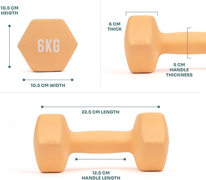 Myga Hex-Hanteln – Paar Neopren-Hanteln aus Gusseisen für Kernkraft- und Fitnessübungen, Aerobic und