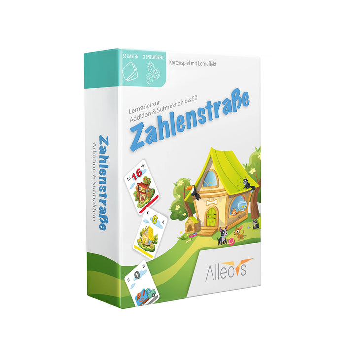 ALLEOVS® Zahlenspiel „Zahlenstrasse“ Mathe Lernspiel zur Addition &amp; Subtraktion für Kinder ab 6 Jahr