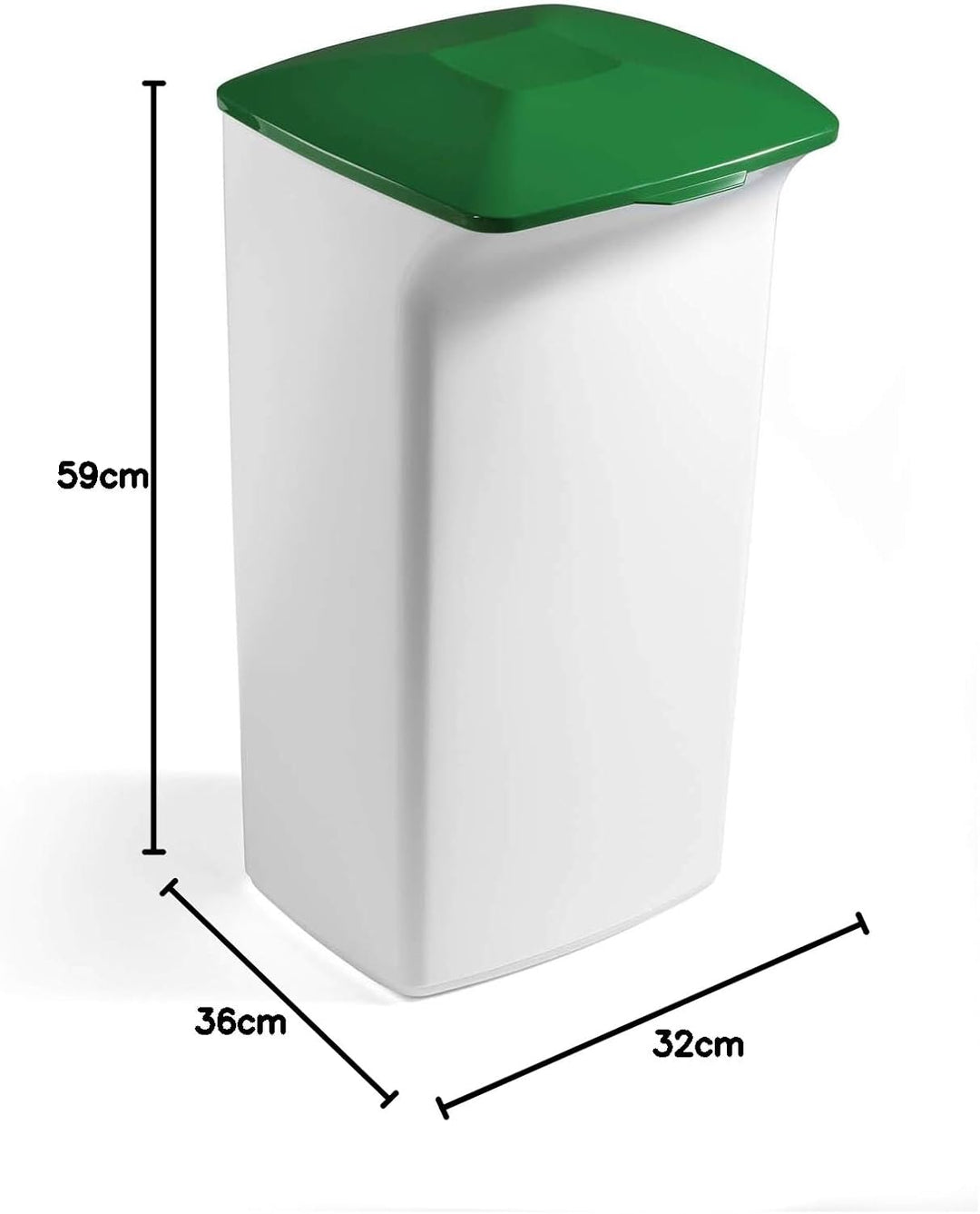 Durable Abfallbehälter Durabin Square 40 Liter, weiss, 1800798010 Behälter Weiss, Behälter Weiss
