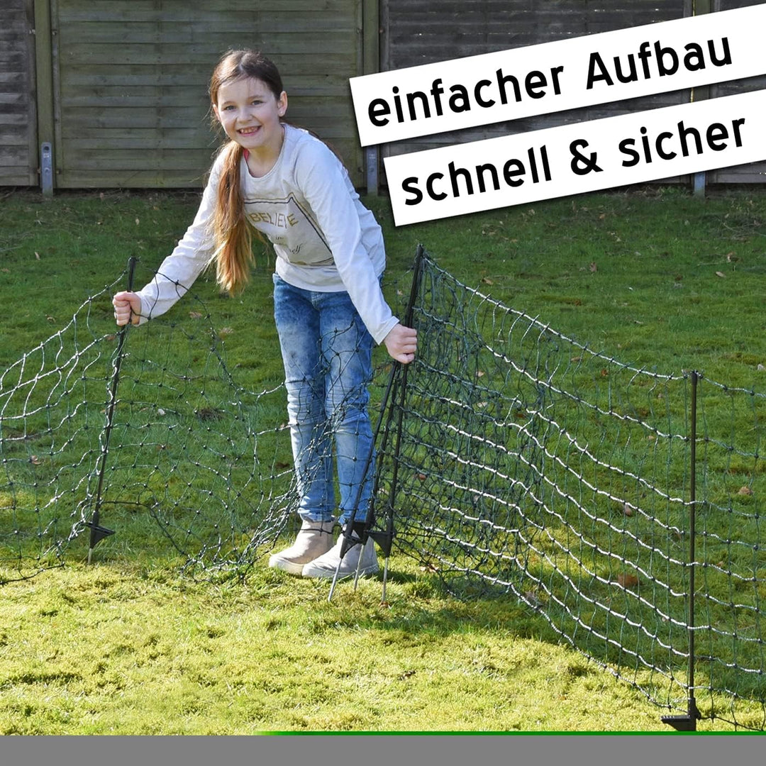 VOSS.PET Premium Kaninchenzaun petNET® 12m, 65cm Kaninchennetz Hasenauslauf Elektronetz Kleintiernet