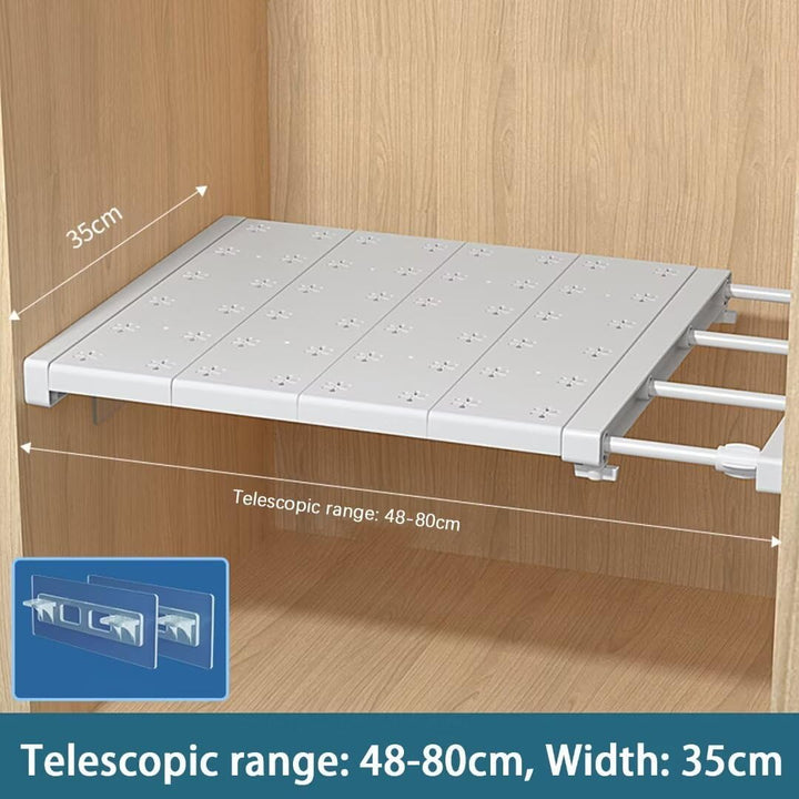 Verstellbare Regale für Schrank, Erweiterbares Einlegeböden Schrankregal, Nagelfrei Teleskop Regaltr