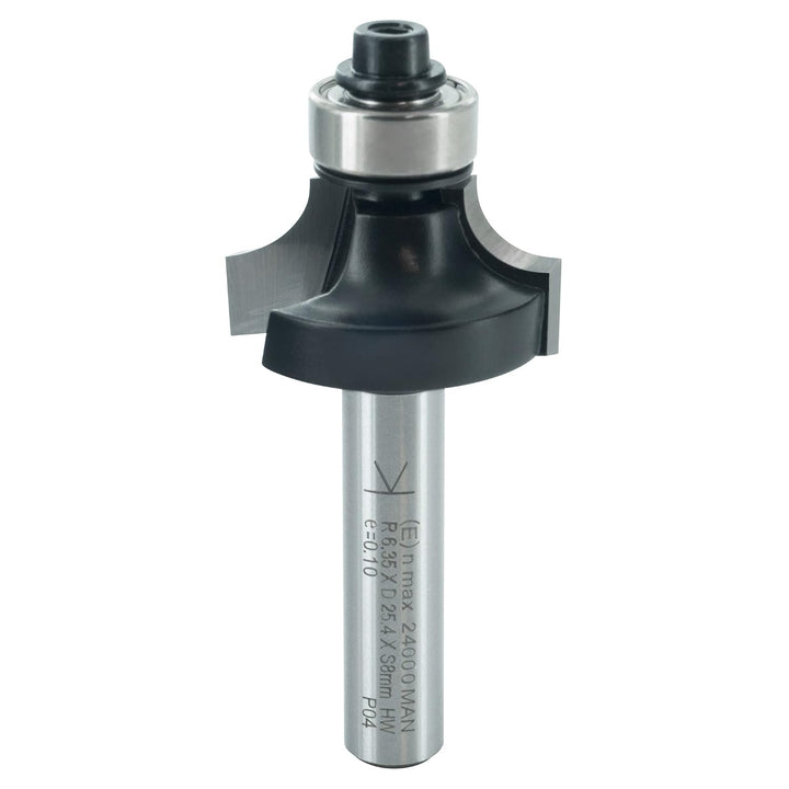 ENT 14290 Abrundfräser HW, Schaft (S) 8 mm, Durchmesser (D) 25,4 mm, NL 12,7 mm, R 6,35 mm, SL 32 mm