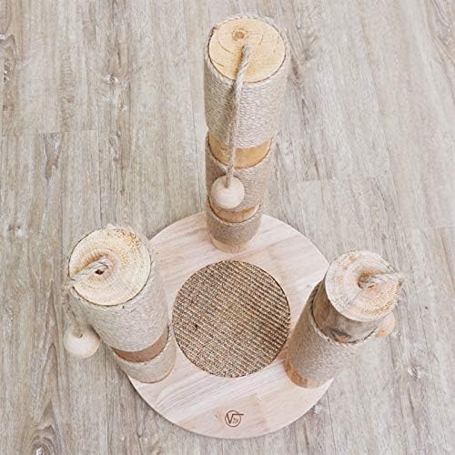 VOSS.PET Kratzbaum Kaiser beige, 57cm hoch, natürliche Materialien Premium Kiefernholz, Katzenbaum K