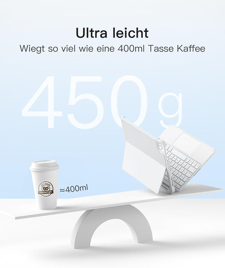 Inateck Hülle mit Tastatur,Ultraleichte Tastatur für iPad 10/11 Generation A16 2025 11 Zoll,iPad Air