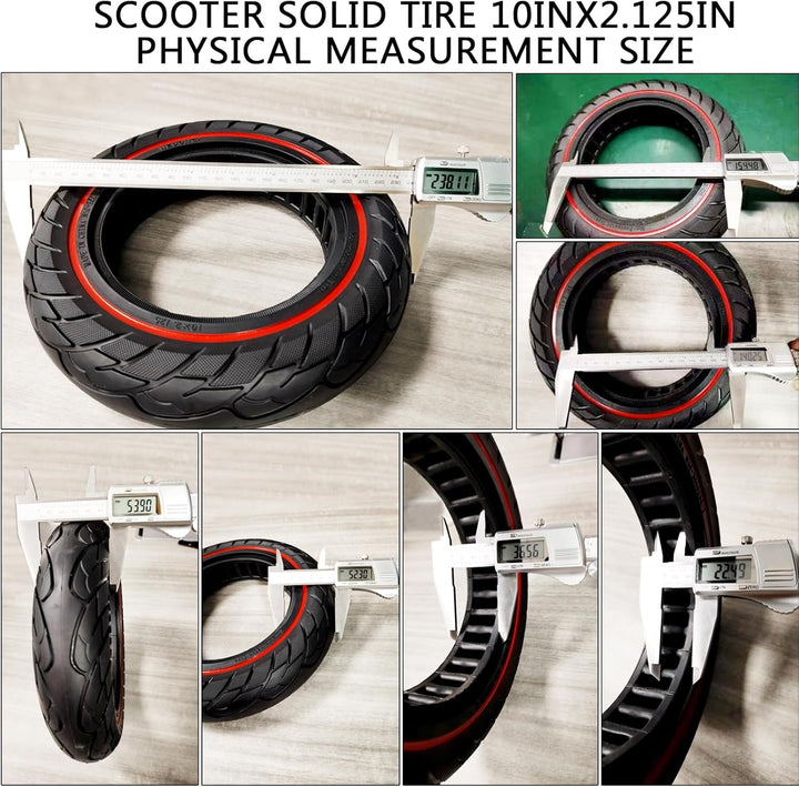 Ersatzreifen Scooter Reifen 10x2.125, E-Scooter Vollgummireifen 10 Zoll, Roller Honeycomb Reifen für