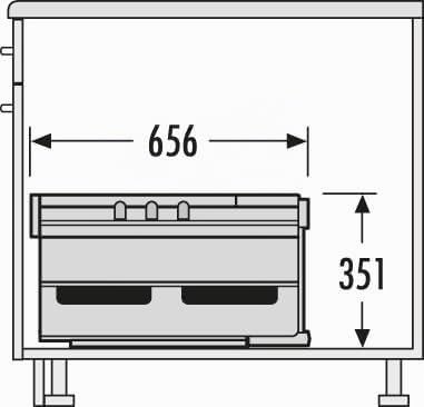 Hailo Rondo 3647-14 Eckabfallsammler 90.4/34 Abfalltrennsystem 4x8,5 L