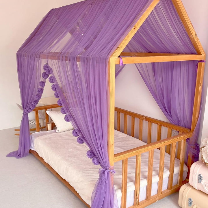 Montessori Betthimmel für Kinderzimmer, weicher Tüll, Hausbetthimmel, Kleinkind-Bodenbett-Dekoration