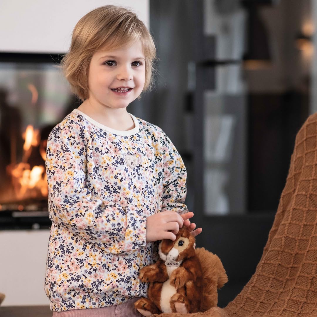 Steiff Niki Eichhörnchen - 21 cm - Kuscheltier für Kinder - weich & waschbar - rotbraun (045141), Ro