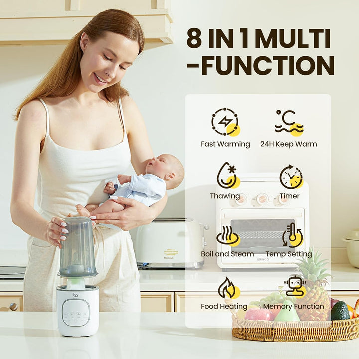 Babyflaschenwärmer für schnelles und gleichmässiges Erwärmen von Muttermilch, 8 in 1 Multifunktion B