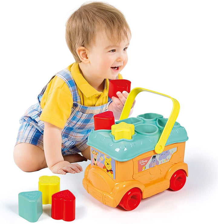 Clementoni Disney Baby Sortierbus mit Winnie Puuh - Steckspiel zur Förderung der Motorik & Koordinat