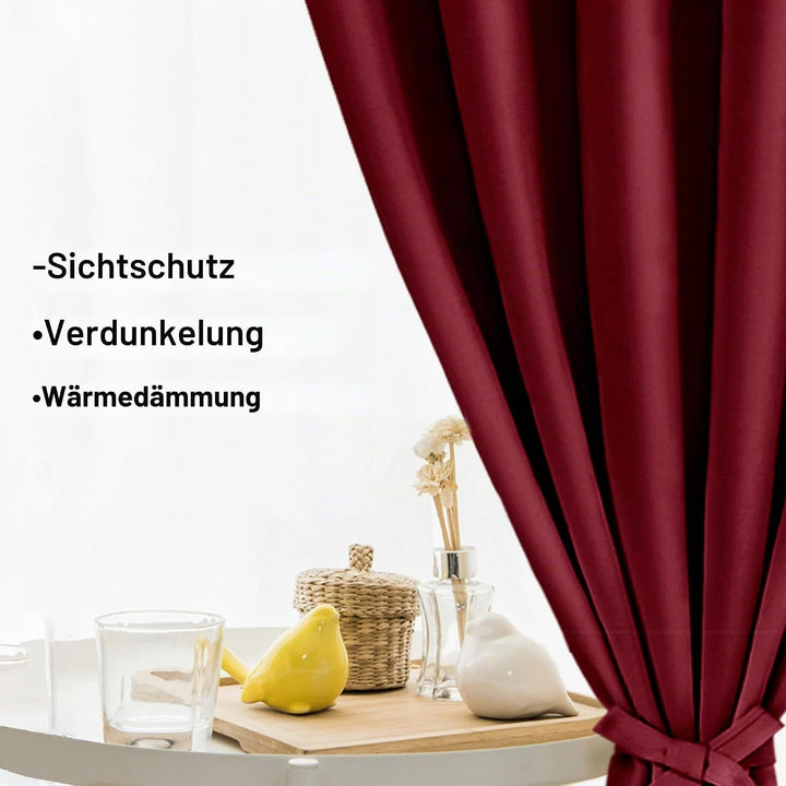 XWZO Blickdichte Vorhänge Verdunklungsvorhänge mit Ösen 2 Stücke Gardienen mit Raffhalter Lichtundur