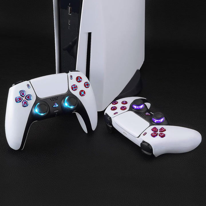 eXtremeRate 9 Modi 7 Farben DTF V3 LED Kit für ps5 Controller Ersatz Leuchttaste D-Pad Thumbsticks S