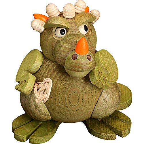 Seiffener Volkskunst | Kugelräucherfigur 11 cm | Räucherdrache | Räuchermännchen | Original Erzgebir