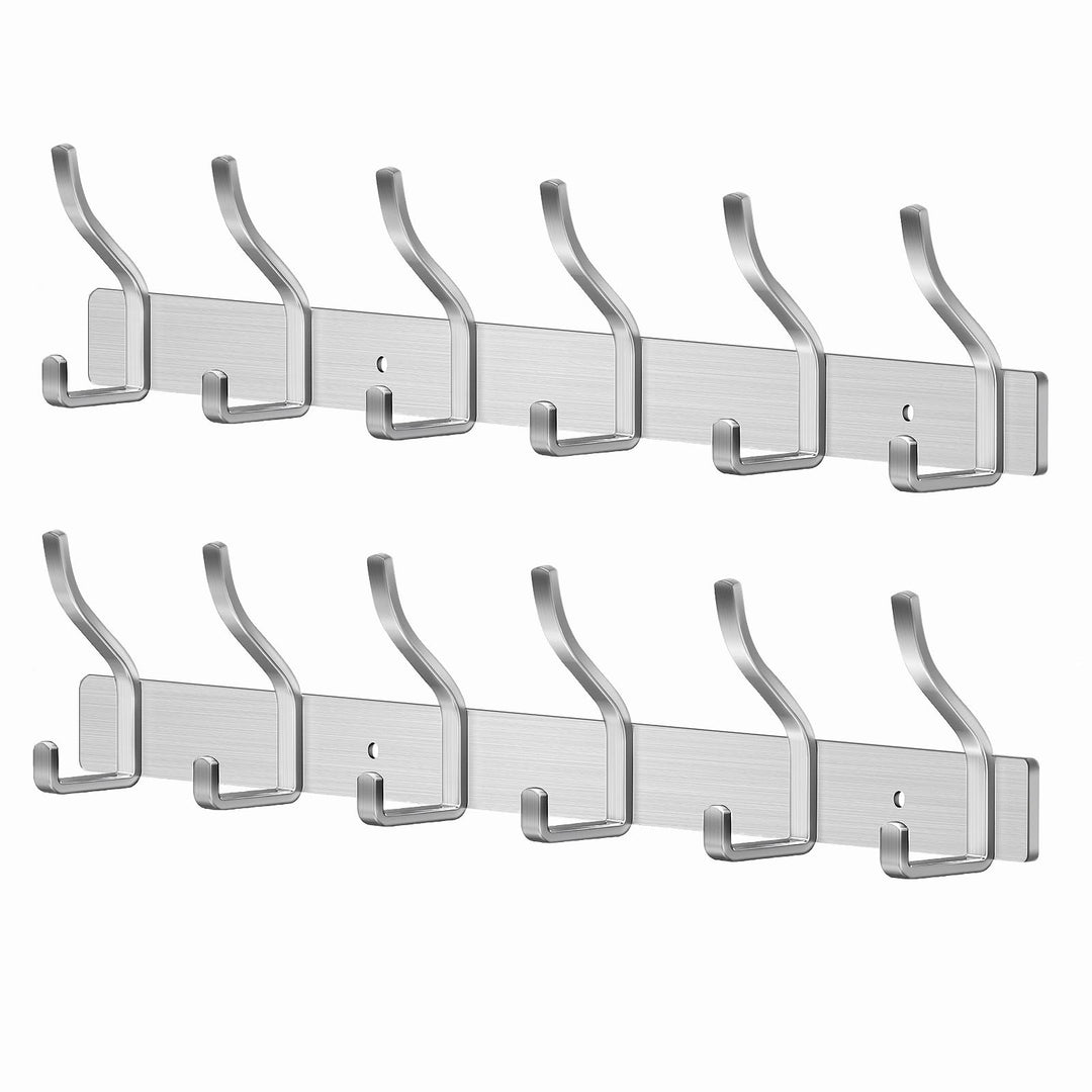 Garderobenhaken Edelstahl Hakenleiste Garderobe Garderobenleiste Silber Kleiderhaken Wand mit 6 Hake