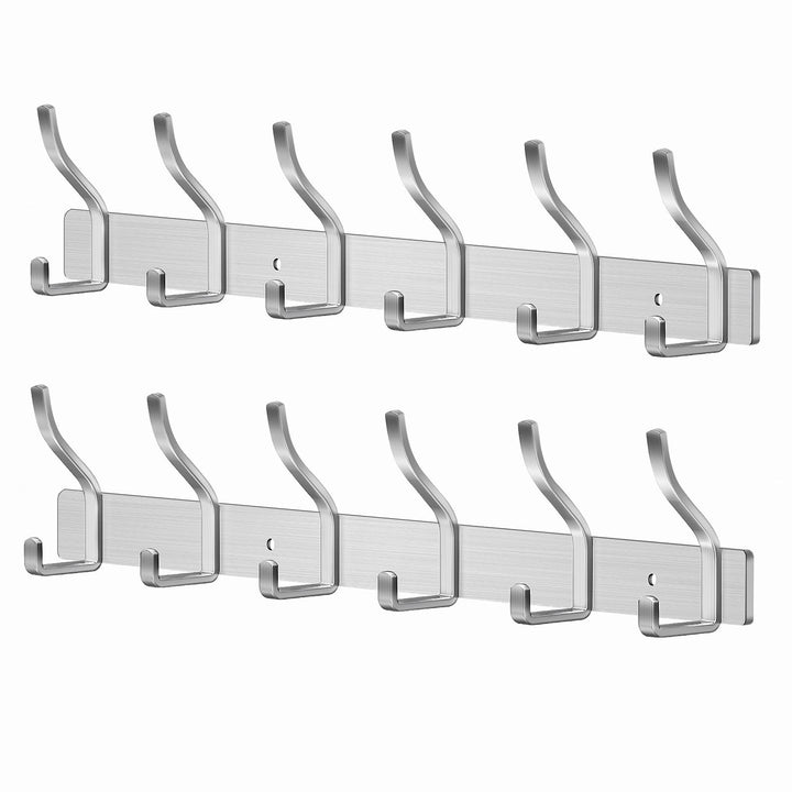 Garderobenhaken Edelstahl Hakenleiste Garderobe Garderobenleiste Silber Kleiderhaken Wand mit 6 Hake